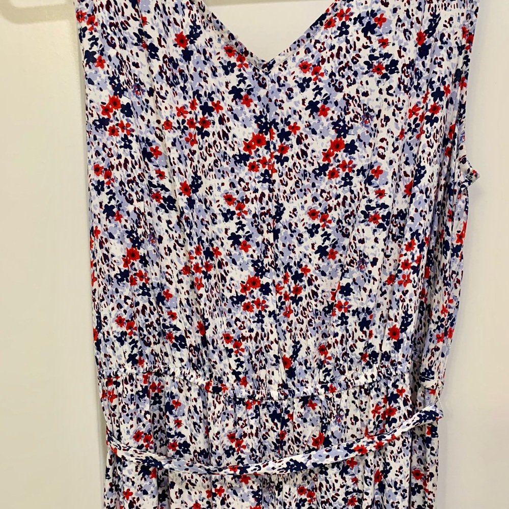 NEW beachlunchlounge Women's Lynette Blue and Red Floral Maxi Dress Medium - Picture 6 of 7
